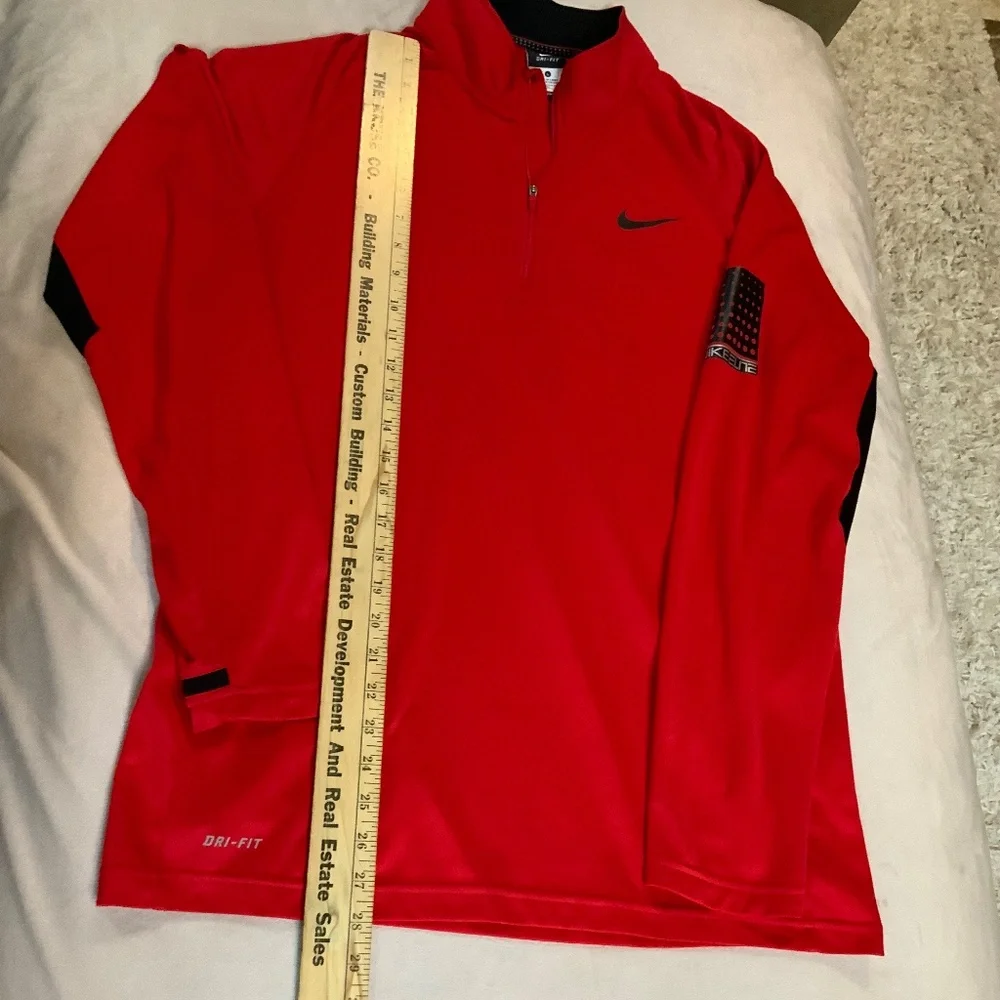Nike Red Black L  Elite Dri Fit, Long Sleeve 1/4 Zip Golf Gym Workout Travel